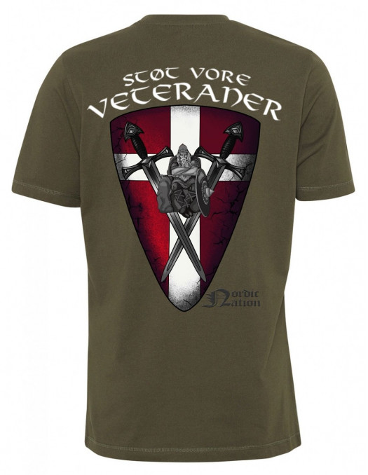 Støt Vore Veteraner T-Shirt Olive by Nordic Worlds Premium Cotton