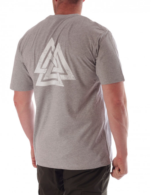 Nordic Worlds Odins Valknut Heather Grey T-Shirt