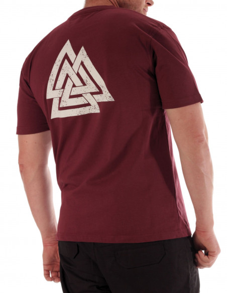 Nordic Worlds Odins Valknut Bordeaux T-Shirt