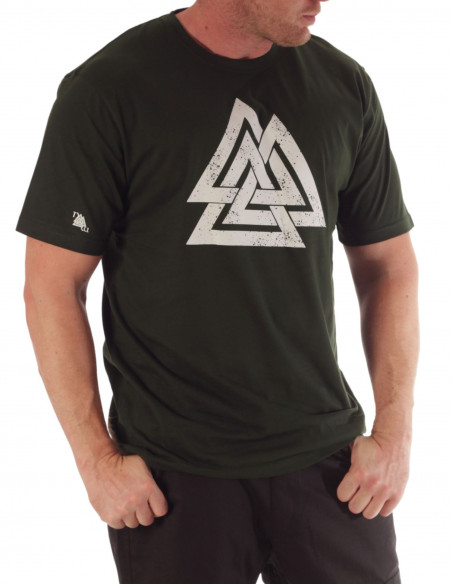 Nordic Worlds Odins Valknut Forrest Green T-Shirt