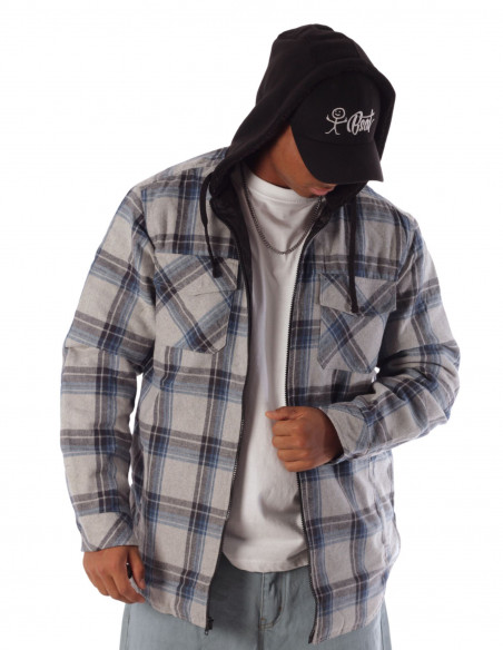 Checkered Thermal Jacket GreyNBlue