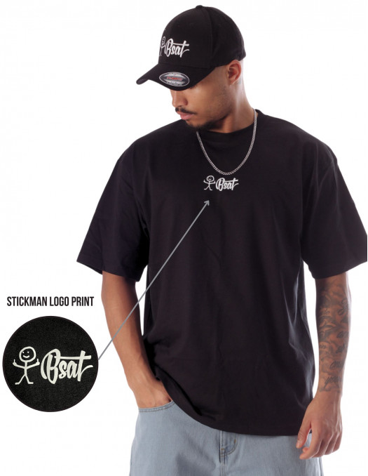 BSAT Stickman Logo T-Shirt Black